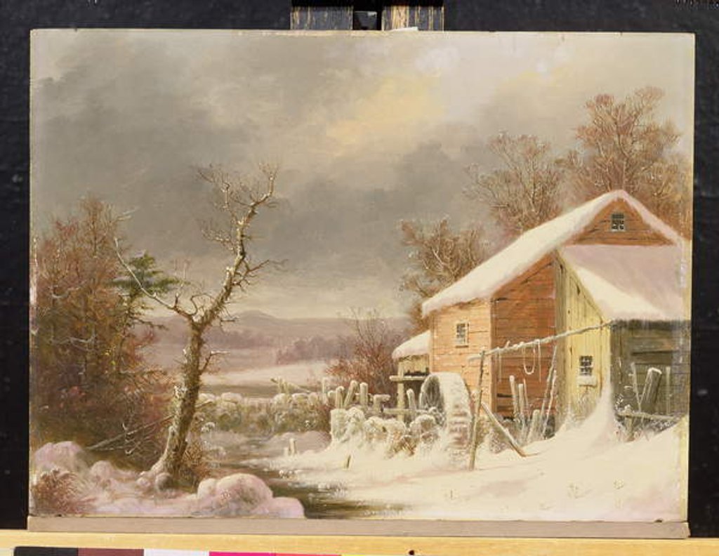 Detail of Old Mill in Winter, 1861 by George Henry Durrie