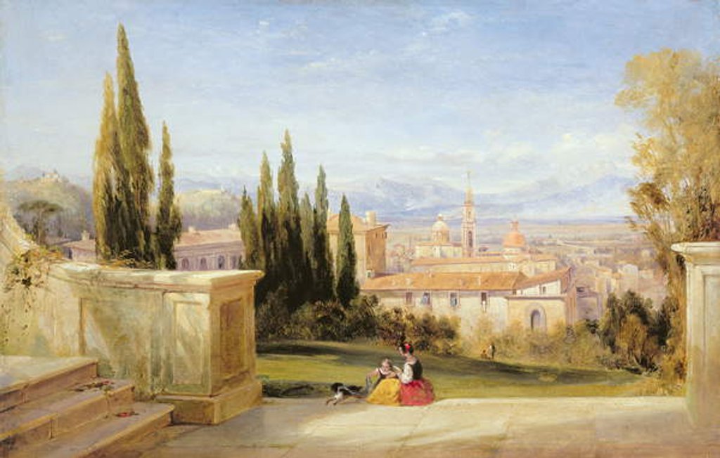 Detail of Italian landscape by George Edwards Hering