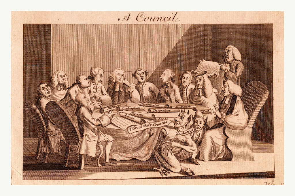 Detail of A council, England, 1770 by Anonymous