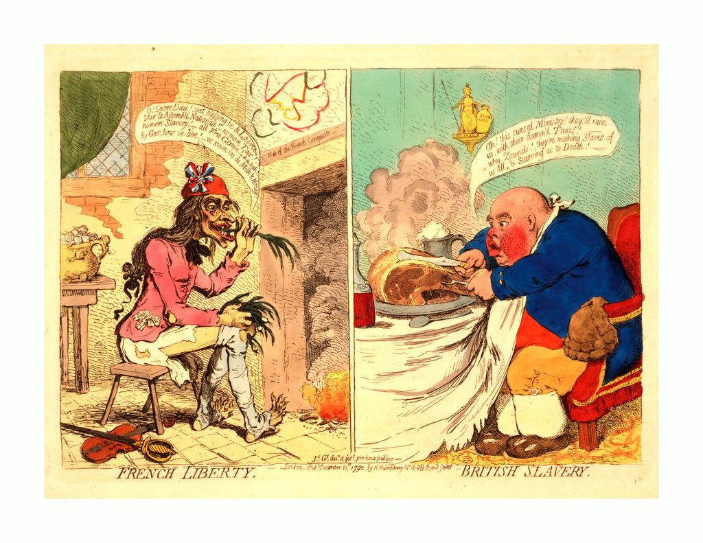 Detail of French liberty British slavery by James Gillray