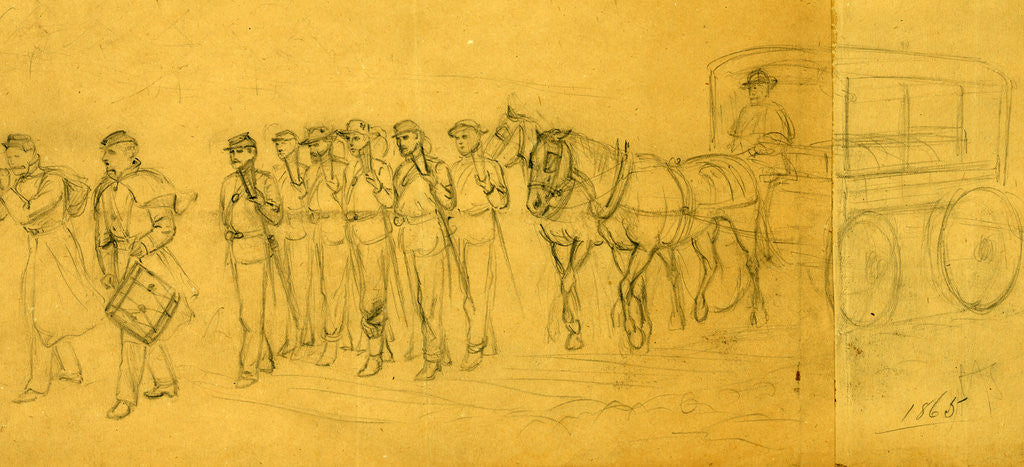 Detail of Funeral march by Alfred R Waud