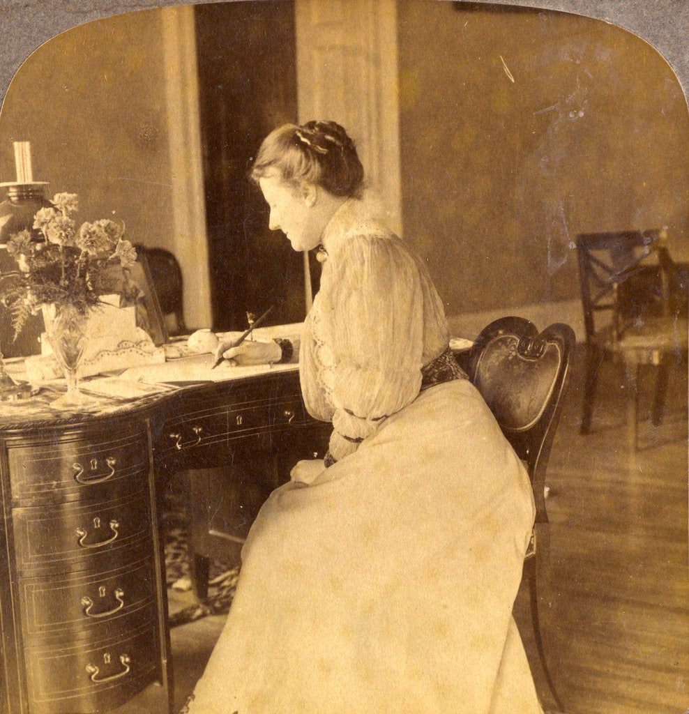 Detail of Mrs. Theodore Roosevelt, at home in the White House, Washington, USA by Anonymous