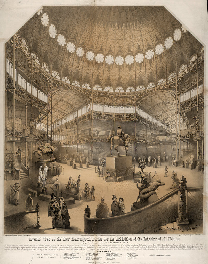 Detail of Interior view of the New York Crystal Palace for the exhibition of the industry of all nations by Anonymous