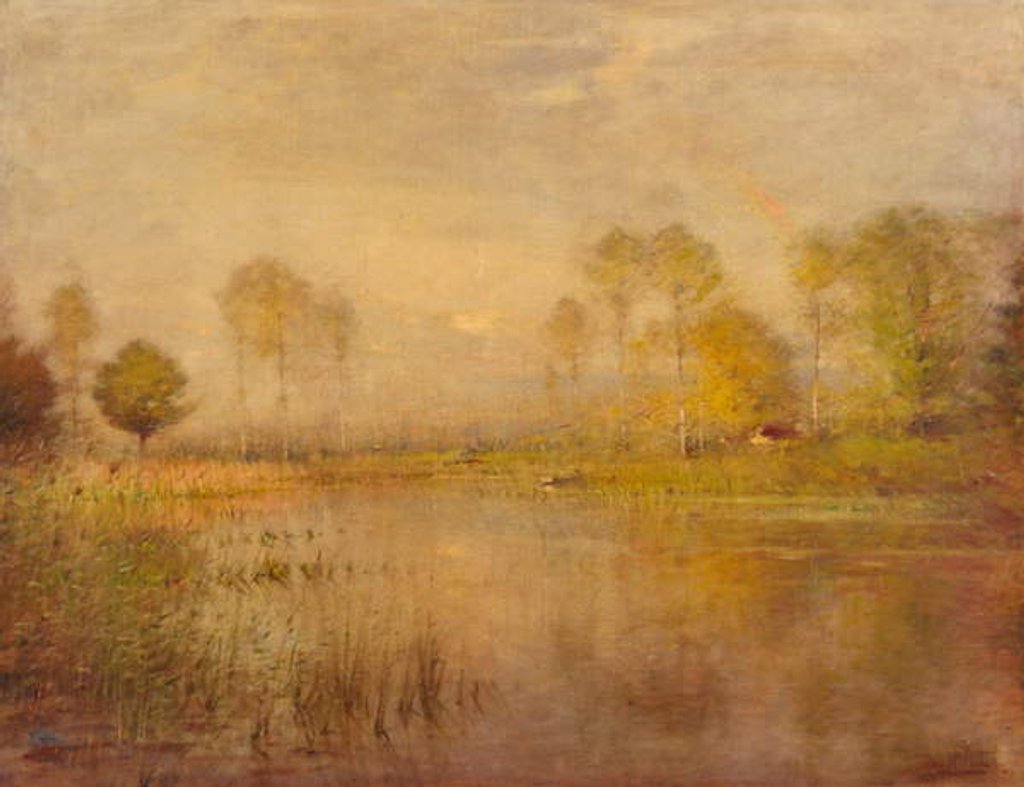 Detail of Landscape, Sunshine and River by Ernest Parton