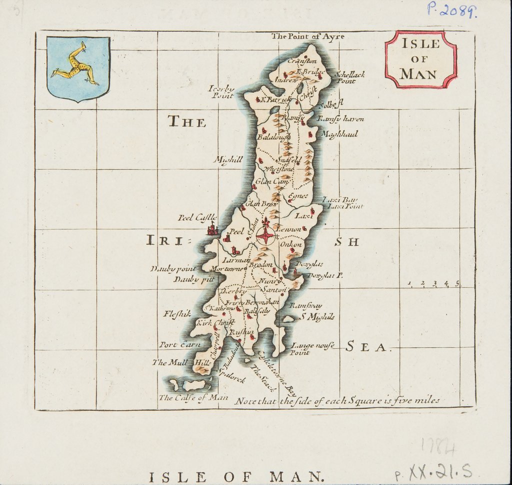 Detail of 1777 edition of Isle of Man map publication 1695 by Unknown