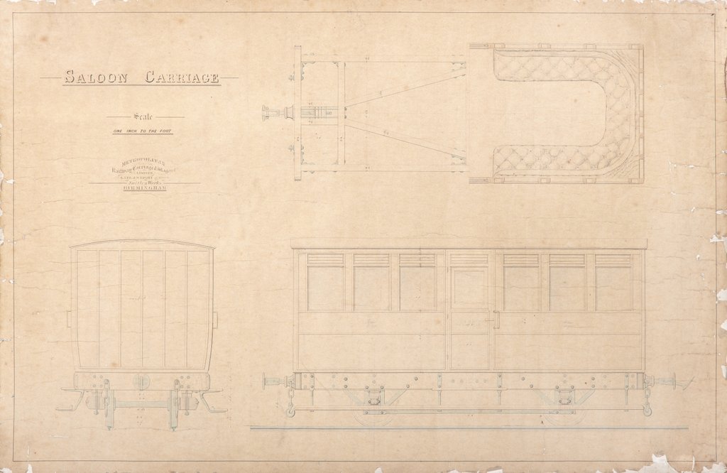 Detail of Plan of Isle of Man Railway saloon carriage by Anonymous