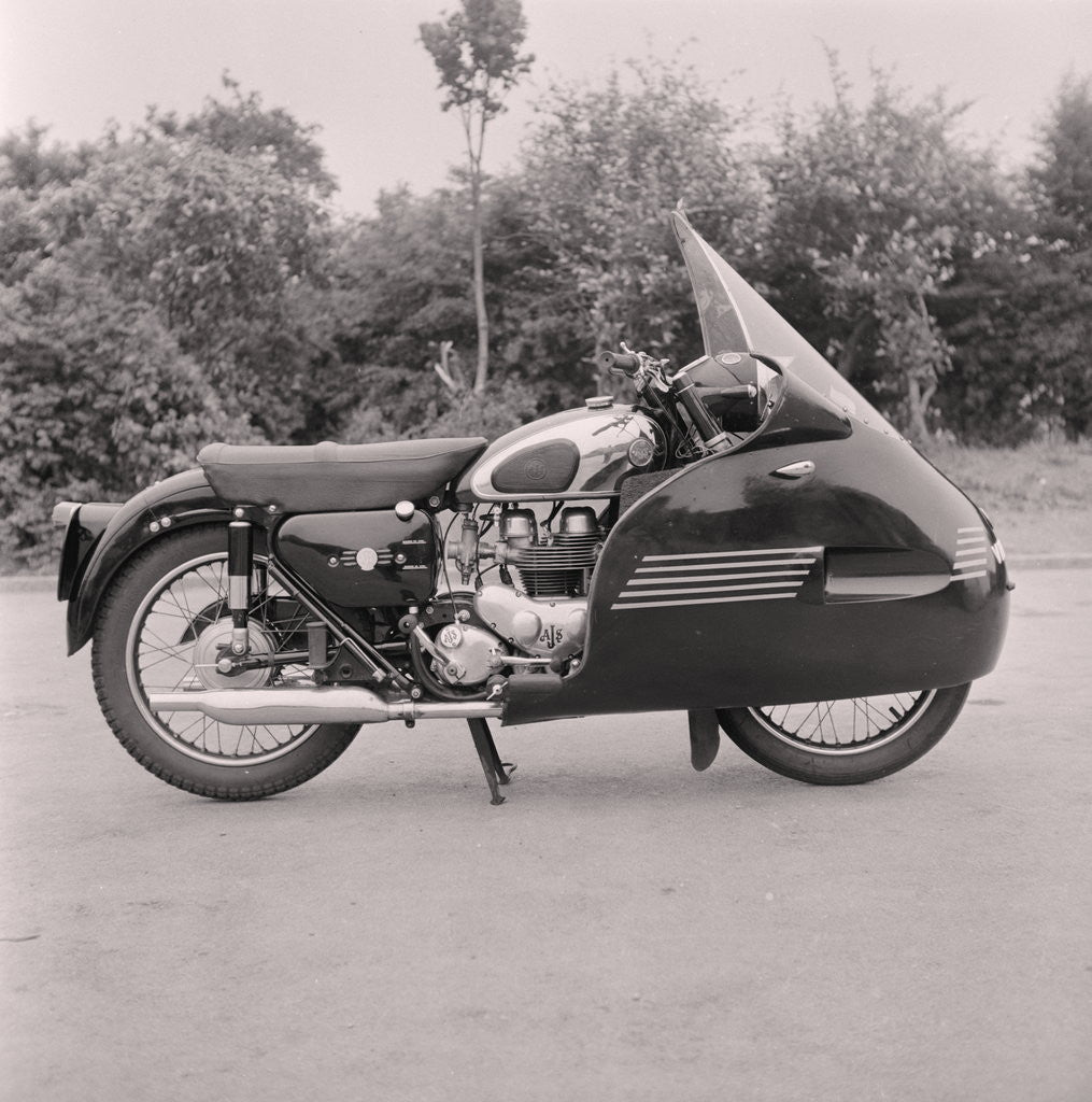 Detail of Streamlined motorcycle by Manx Press Pictures