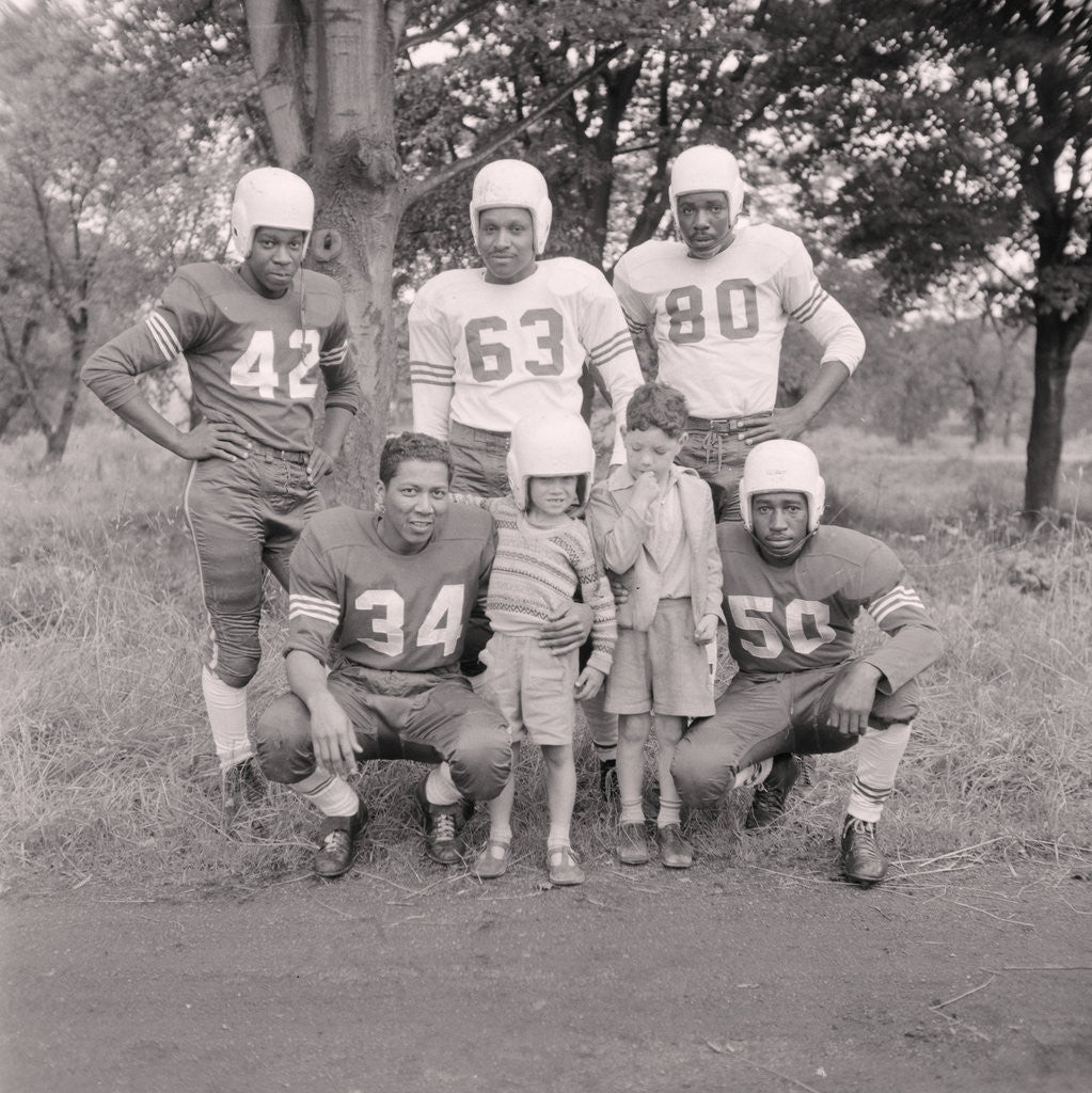 Detail of American football team by Manx Press Pictures