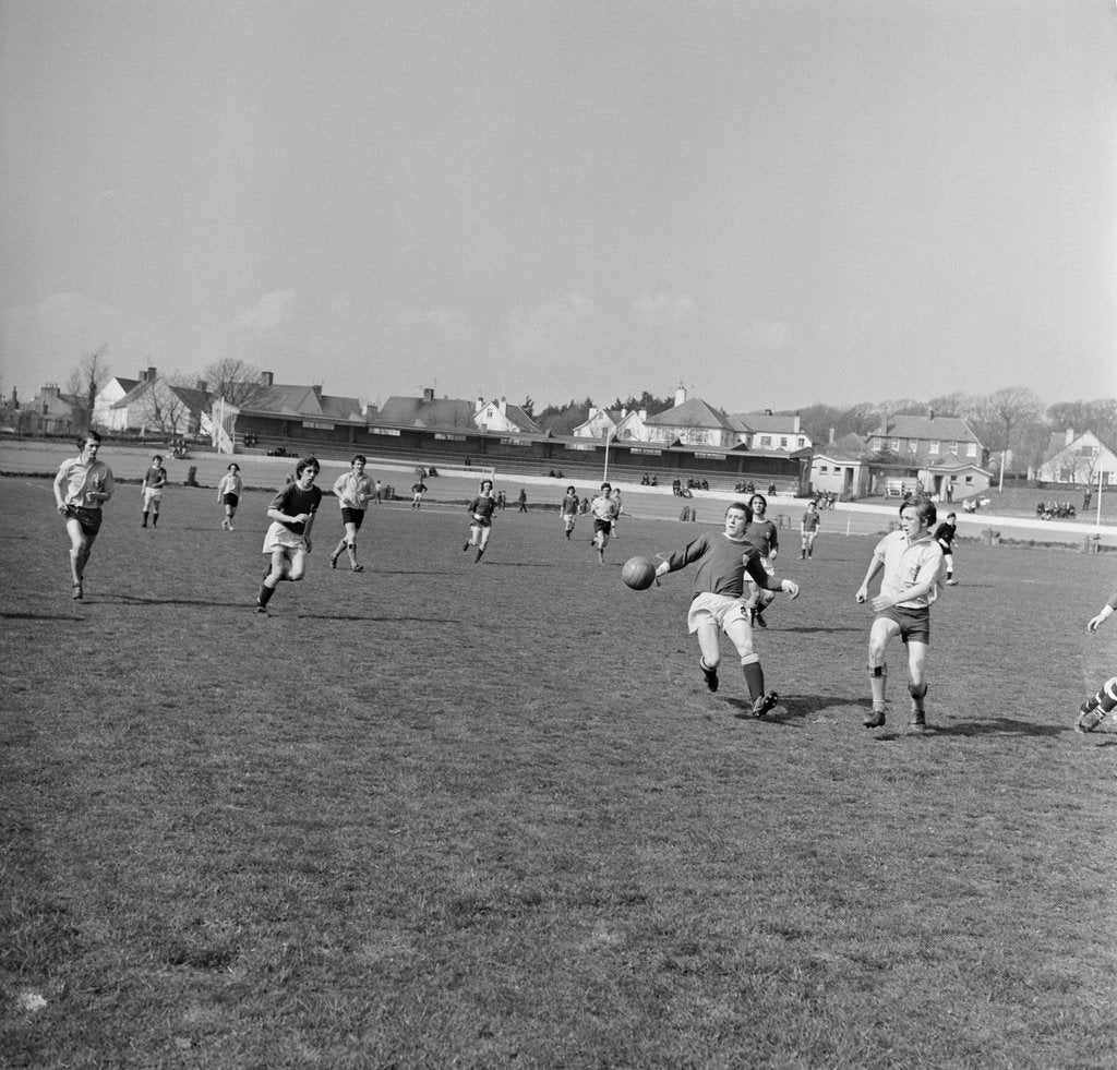 Detail of Good Friday men's football match, Isle of Man by Manx Press Pictures