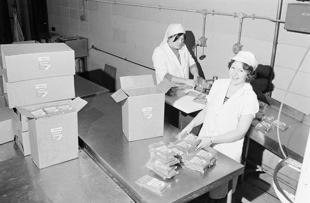 Detail of Cheese making at Isle of Man Creamery by Manx Press Pictures