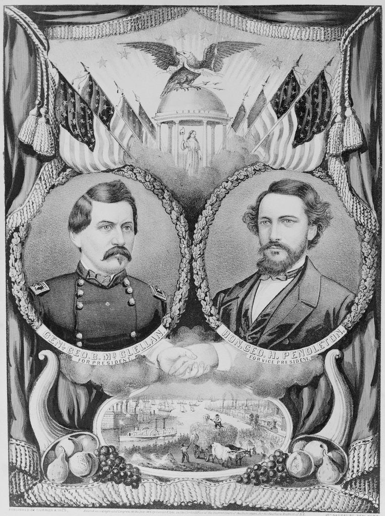 Detail of Campaign Poster for George McClellan and George H. Pendleton by Corbis