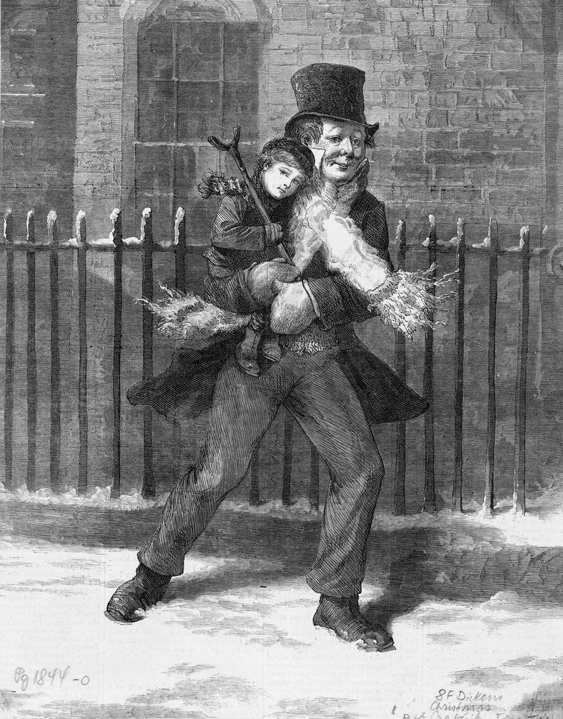 Detail of Bob Cratchit Carrying Tiny Tim by Corbis