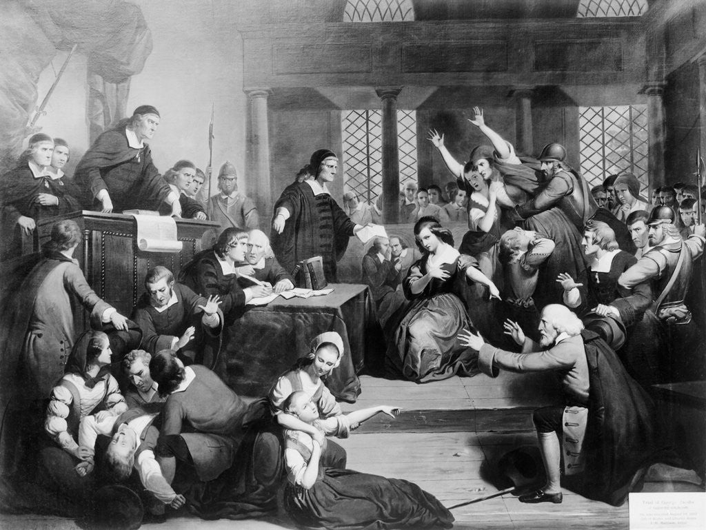 Detail of The Trial of George Jacobs, August 5, 1692 by Tompkins H. Matteson