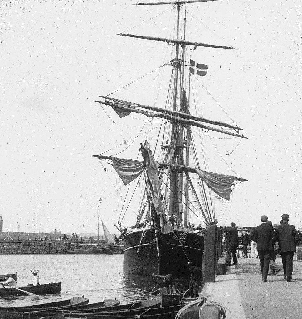 Detail of Sailing Ship in Ramsey Harbour, Isle of Man by George Bellett Cowen