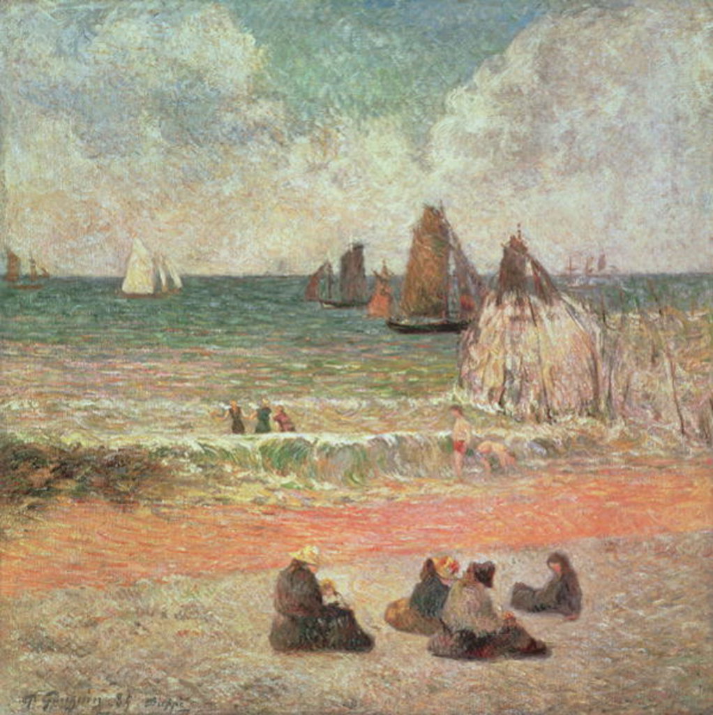 Detail of Bathing, Dieppe, 1885 by Paul Gauguin