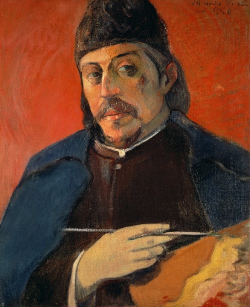 Detail of Self portrait with a Palette, 1893-94 by Paul Gauguin