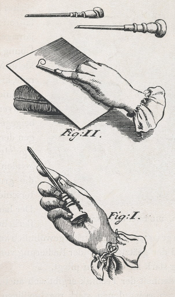 Detail of Illustration Demonstrating Xylography Tools and Uses by Corbis