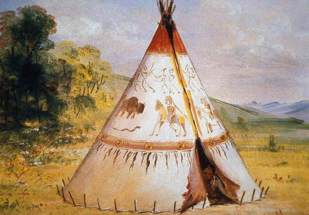 Detail of Teepee of the Crow Tribe, c.1850 by George Catlin