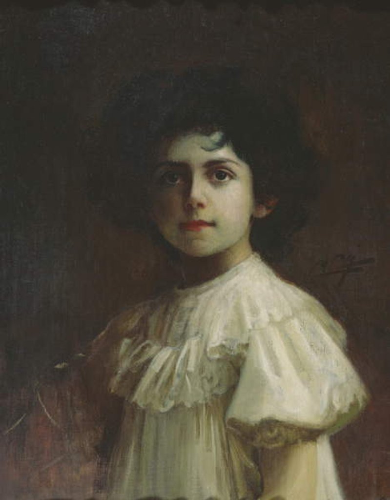 Detail of Portrait as a child of Yolande Louise of Savoy, c.1910 by Cipriano Cei