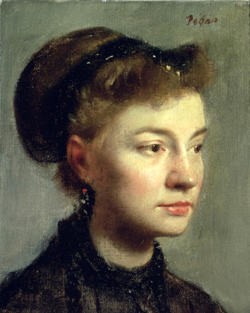 Detail of Portrait of a young woman, 1867 by Edgar Degas