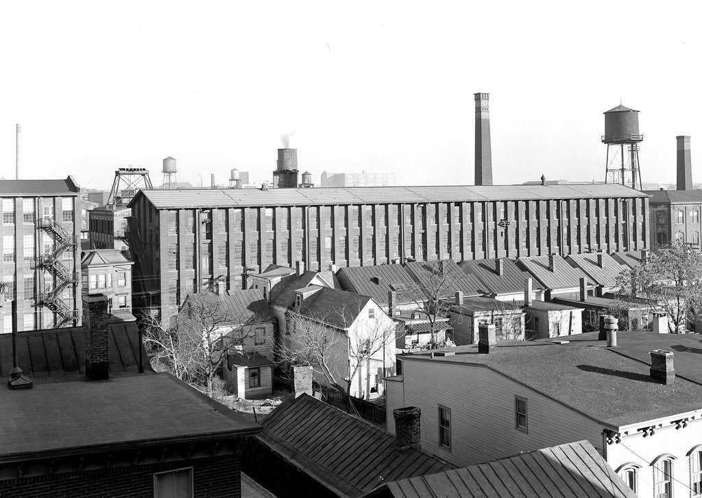 Detail of Paterson, New Jersey - Textiles. A view of part of the Barnett Silk Mill by Lewis Hine