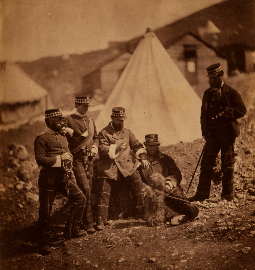 Detail of Officers of the 71st Highlanders, Crimean War by Roger Fenton