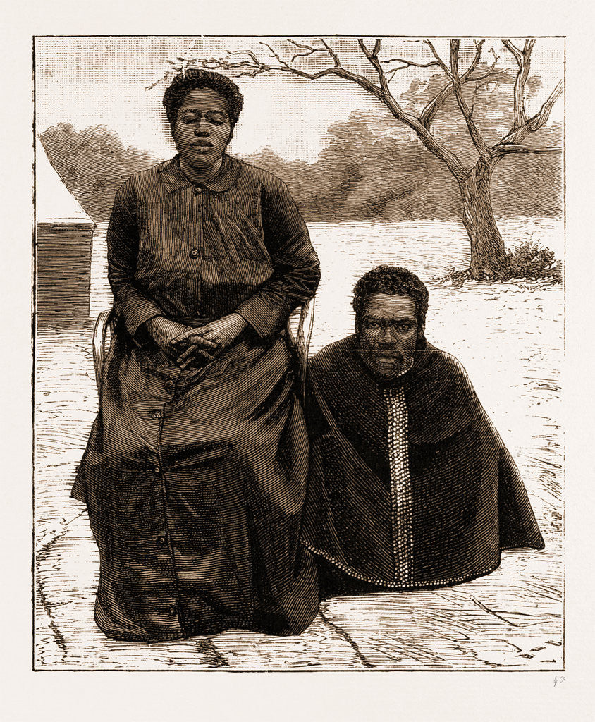 Detail of The Restoration Of Cetawayo: One Of Cetewayo's Wives And Her Male Attendant, 1883 by Anonymous