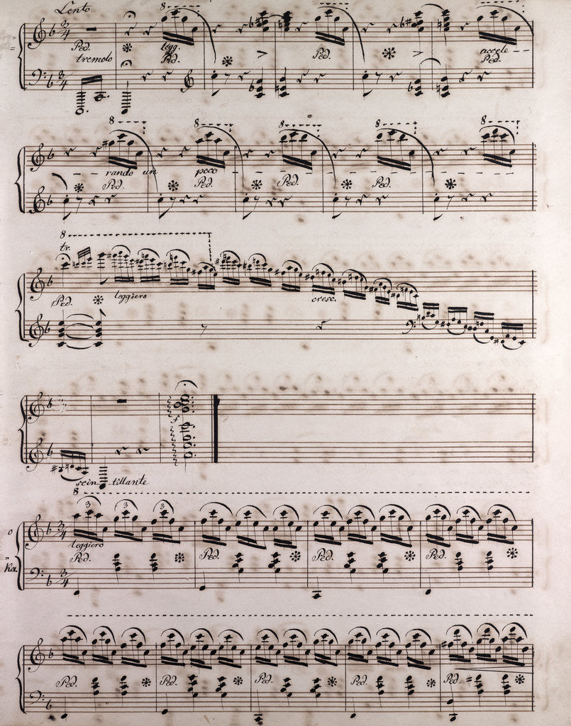 Detail of Handwritten sheet music by Anonymous