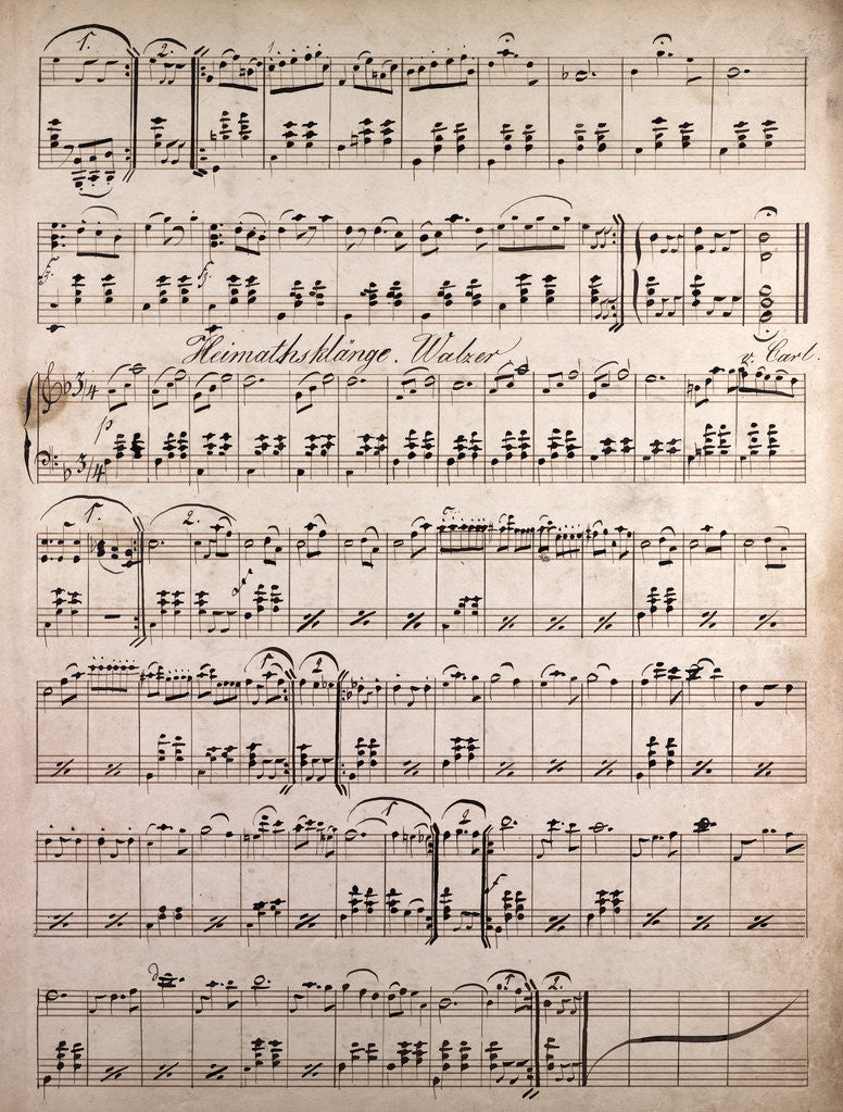 Detail of Handwritten sheet music by Anonymous