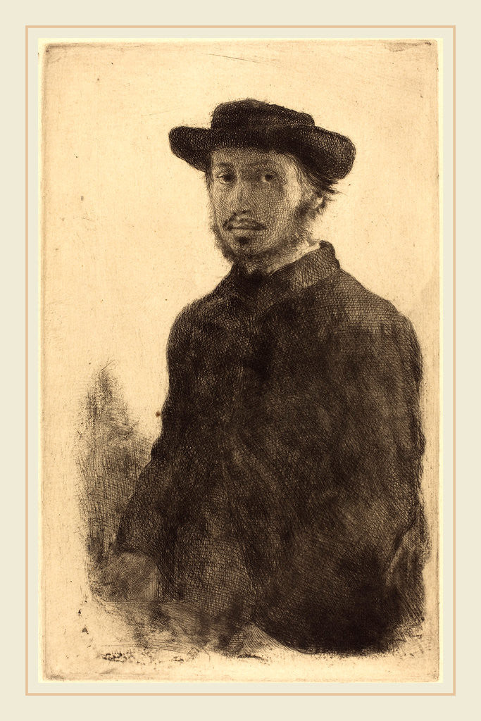 Detail of Self-Portrait (Edgar Degas, par lui-même), probably 1857 by Edgar Degas