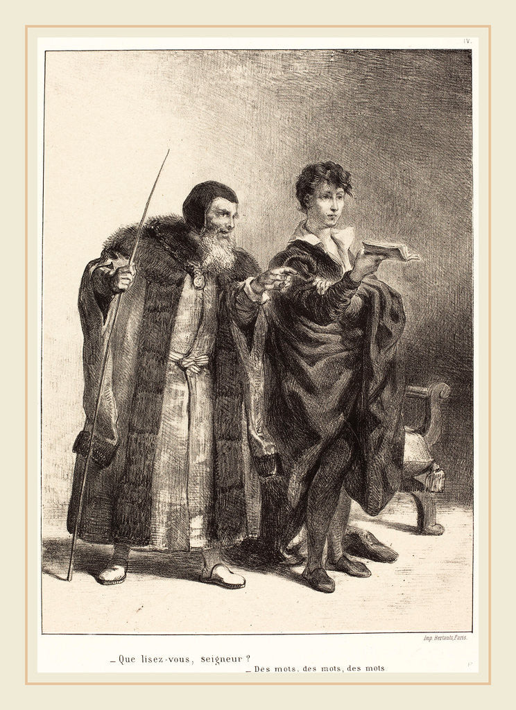 Detail of Polonius and Hamlet (Act II, Scene II), 1834-1843 by Eugène Delacroix