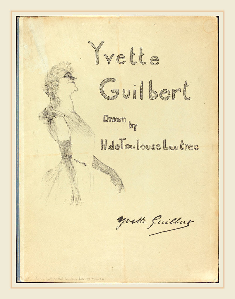 Detail of Cover, Yvette Guilbert, 1898 by Henri de Toulouse-Lautrec