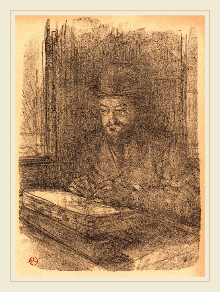 Detail of The Fine Printmaker Adolphe Albert, 1898 by Henri de Toulouse-Lautrec