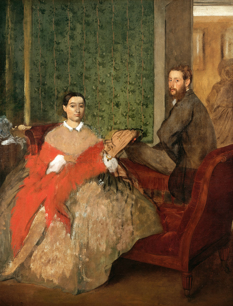 Detail of Edmondo and Thérèse Morbilli, c. 1865 by Edgar Degas