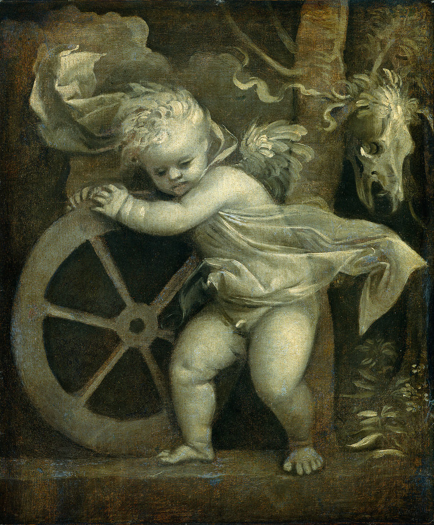 Detail of Cupid with the Wheel of Fortune by Titian