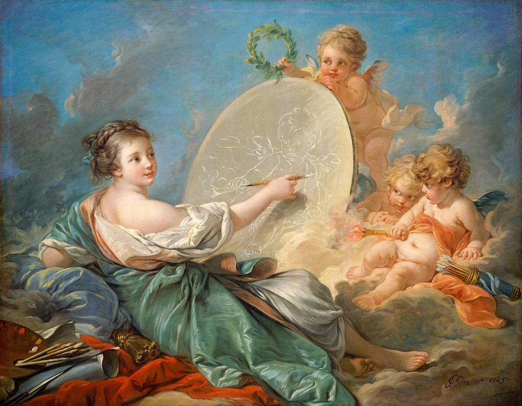 Detail of Allegory of Painting, 1765 by François Boucher