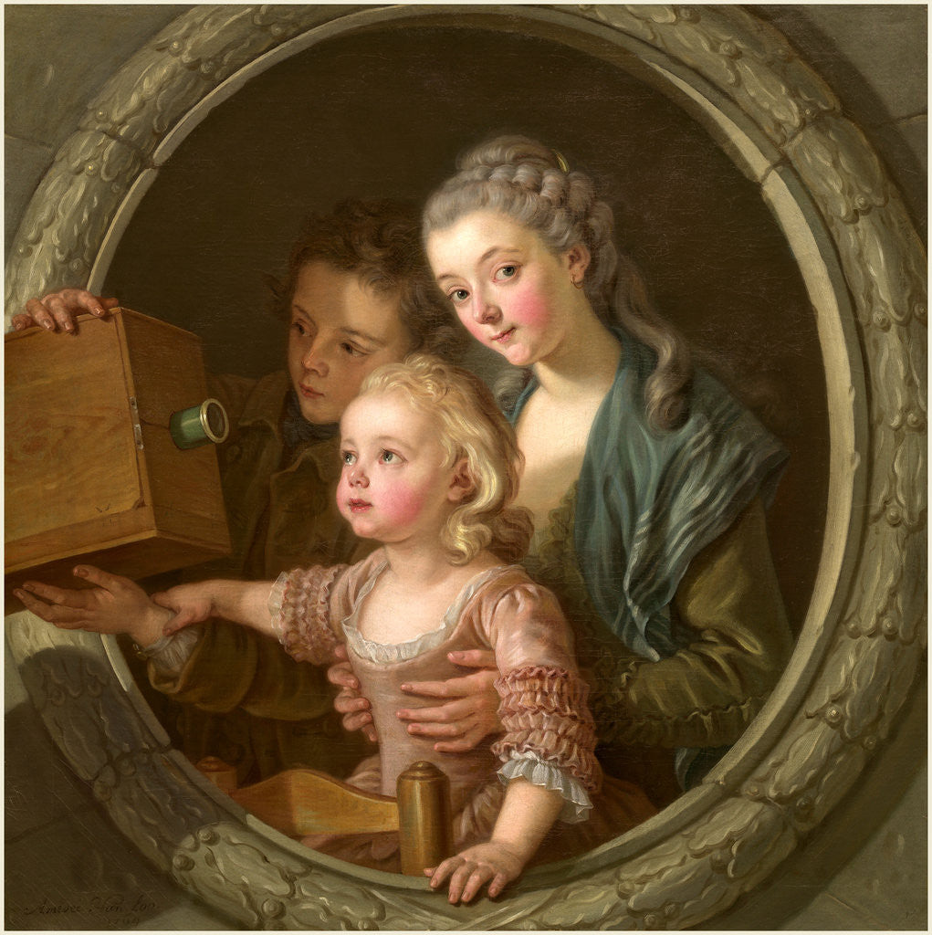 Detail of The Camera Obscura, 1764 by Charles Amédée Philippe Van Loo