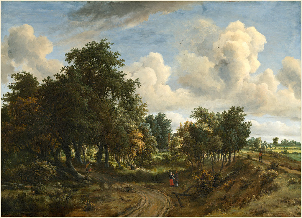 Detail of Dutch, A Wooded Landscape, 1663 by Meindert Hobbema