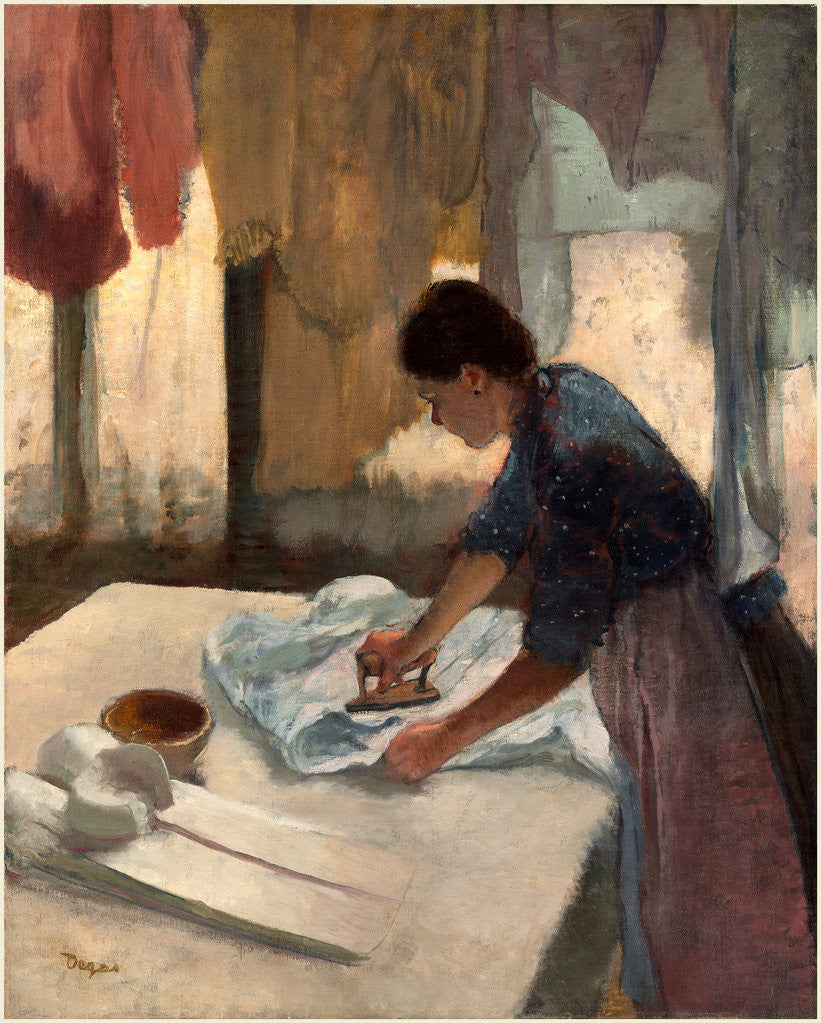 Detail of Woman Ironing, begun c. 1876, completed c. 1887 by Edgar Degas