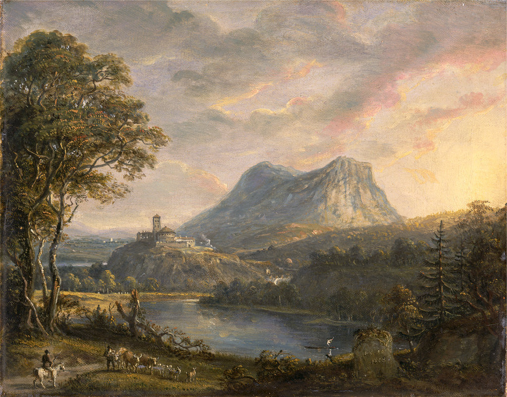 Detail of Landscape with a Lake by Paul Sandby