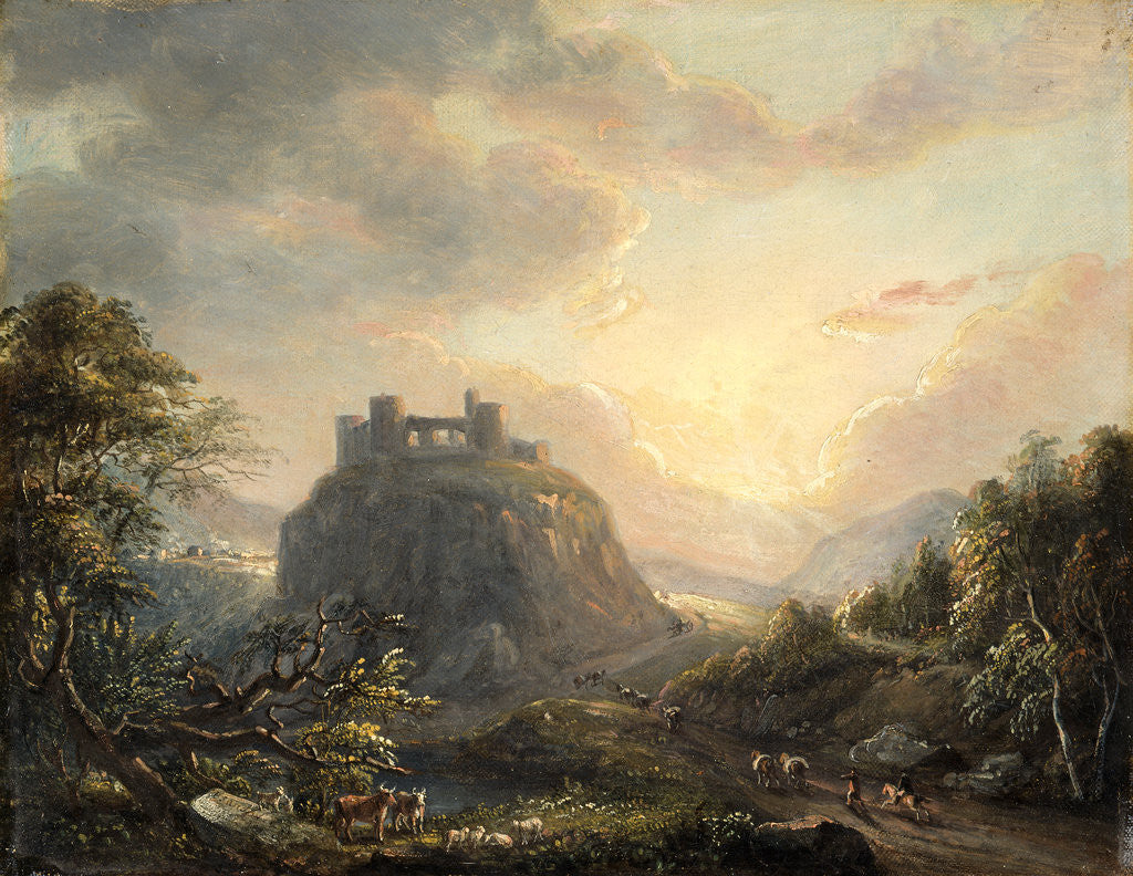 Detail of Landscape with a Castle by Paul Sandby