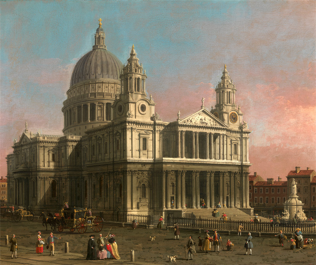 Detail of St. Paul's Cathedral, London, UK by Canaletto