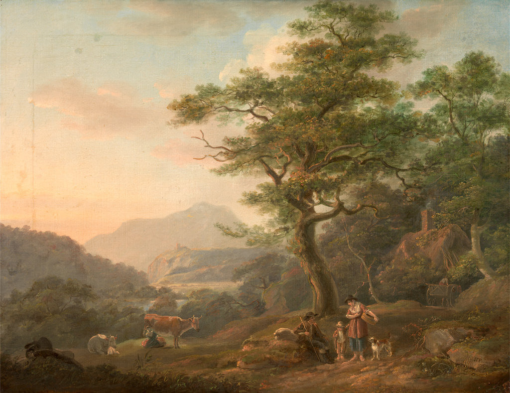 Detail of A Landscape with Figures by Nicholas Pocock