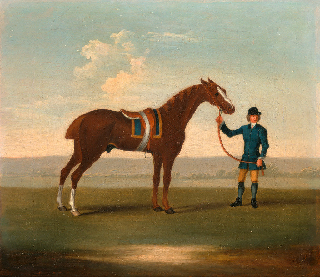 Detail of One of Four Portraits of Horses - a Chestnut Horse (? Old Partner) held by a Groom by James Seymour