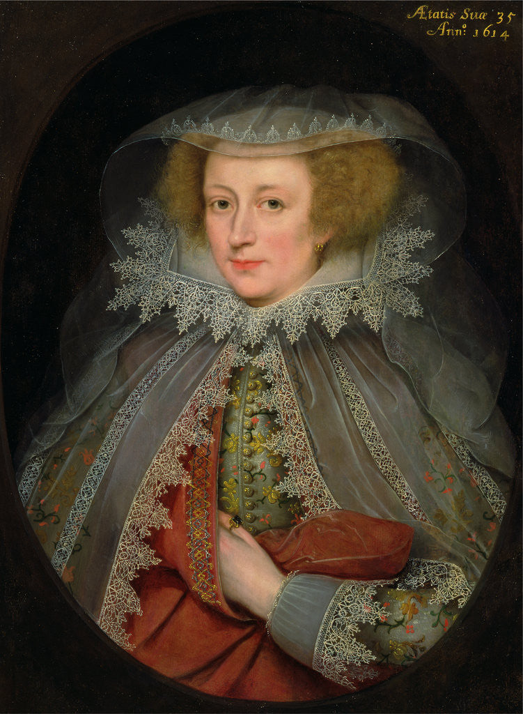 Detail of Catherine Killigrew, Lady Jermyn by Marcus Gheeraerts the Younger