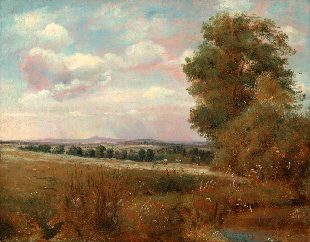 Detail of Landscape at Hampstead, with Harrow in the Distance Looking over to Harrow by Lionel Constable