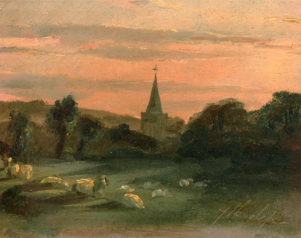 Detail of Stoke Poges Church Verso: A Landscape Study by Thomas Churchyard