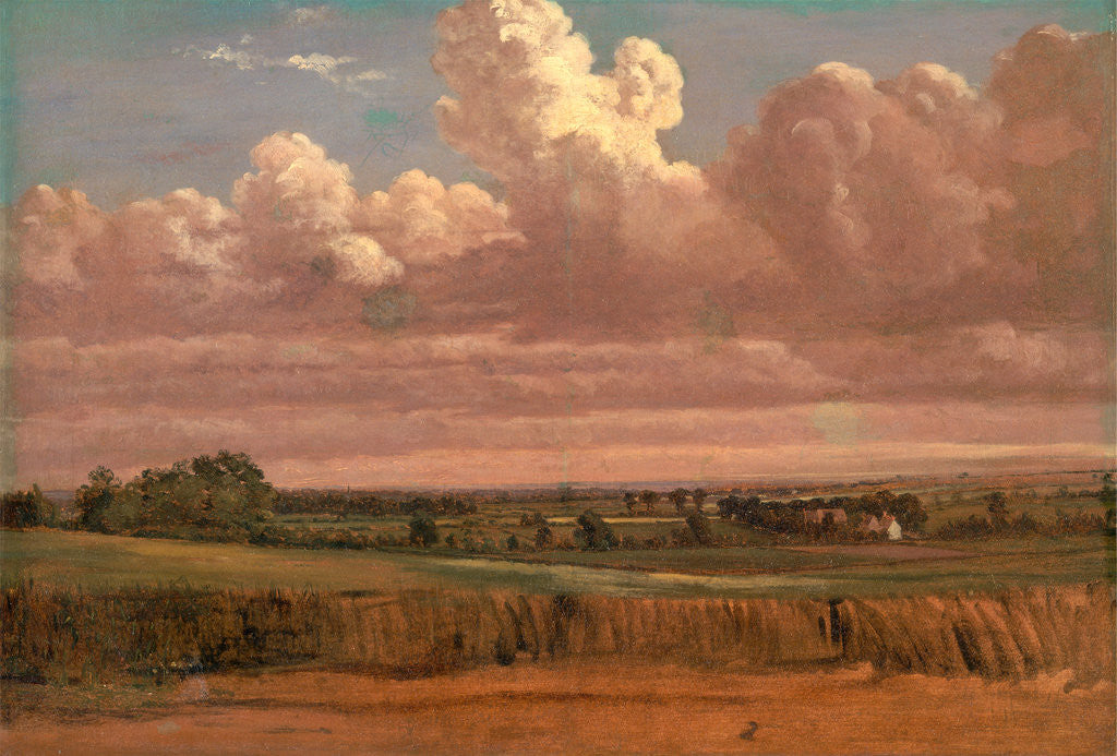 Detail of Landscape with Wheatfield Cornfield under Heavy Cloud by Lionel Constable