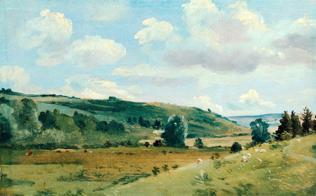 Detail of Summer Landscape near Dedham by Lionel Constable