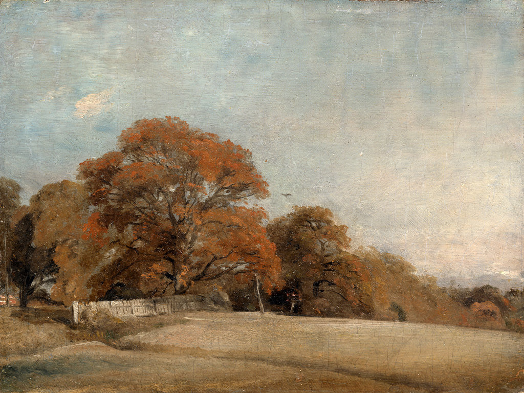 Detail of An Autumnal Landscape at East Bergholt by John Constable